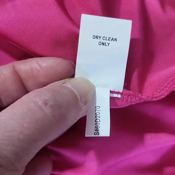 PHOEBE COUTURE 100% Silk Hot Pink & Purple Colorblock Shift Dress - Picture 13 of 14